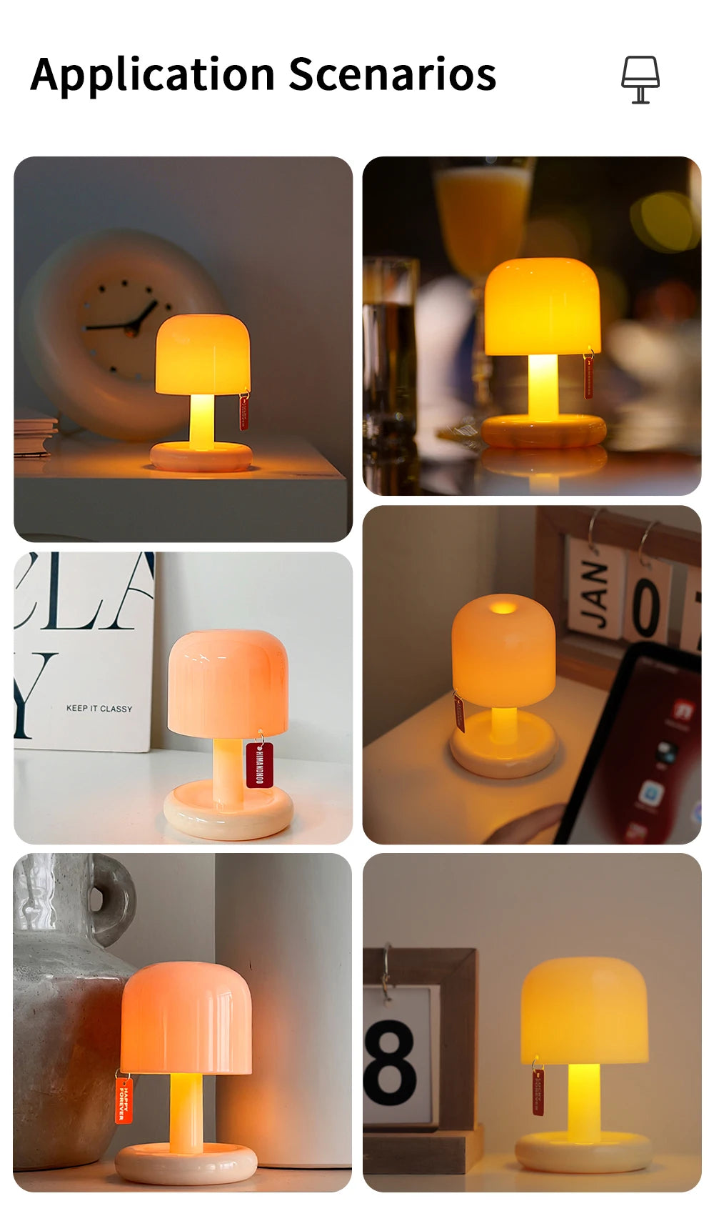 Rechargeable Mushroom Touch Sensor Night Light Creative Sunset Table Lamp For Bedroom Coffee Bar Ambient Mood Desk Night Lamp