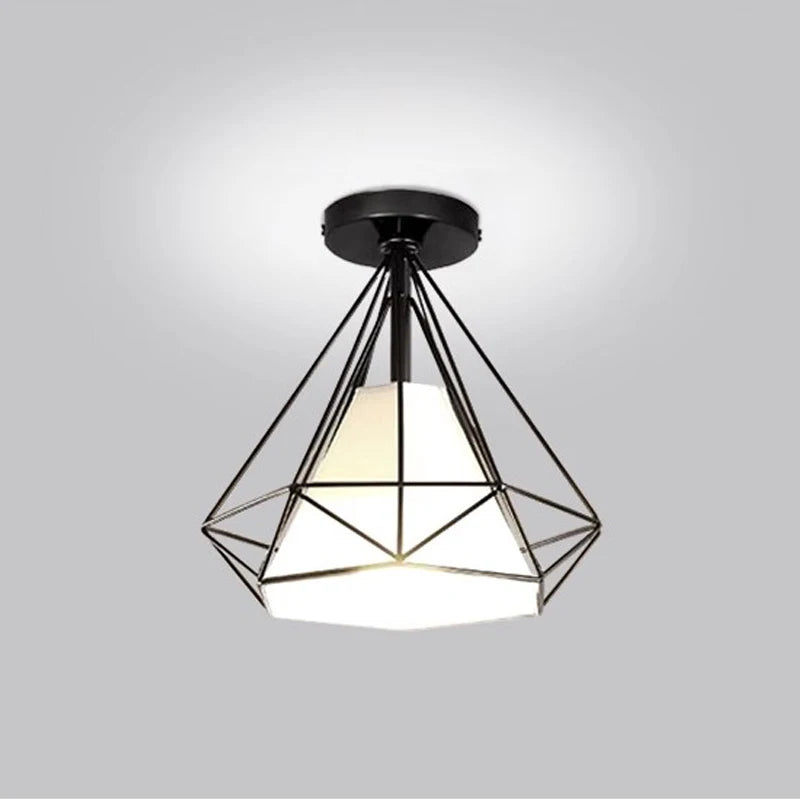Retro Ceiling Light Loft E26 E27 for Bedroom Indoor Vintage Iron Ceiling Lamp Cozy Decor for Home Corridor Aisle 110V 220V Black