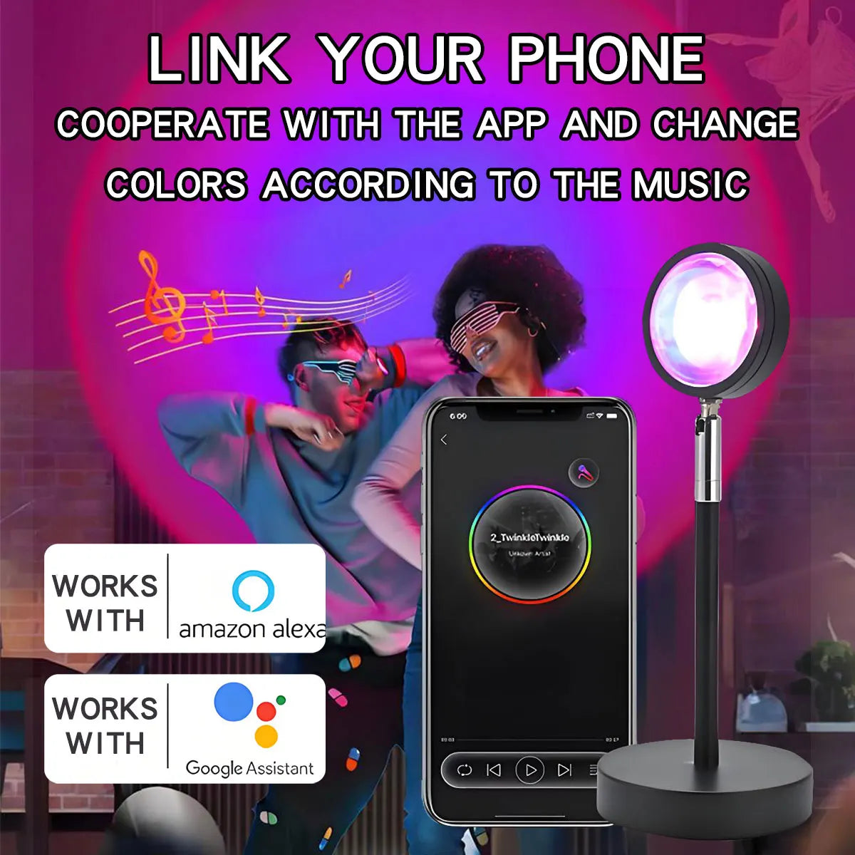 Smart Sunset Lamp Night Light Sunset Projector Smart Life APP Remote Led Lights Room Decoration Photography Birthday Gift