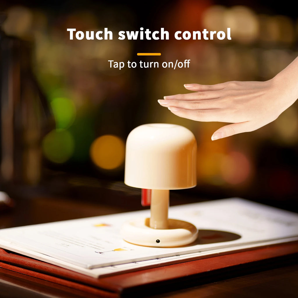 Rechargeable Mushroom Touch Sensor Night Light Creative Sunset Table Lamp For Bedroom Coffee Bar Ambient Mood Desk Night Lamp