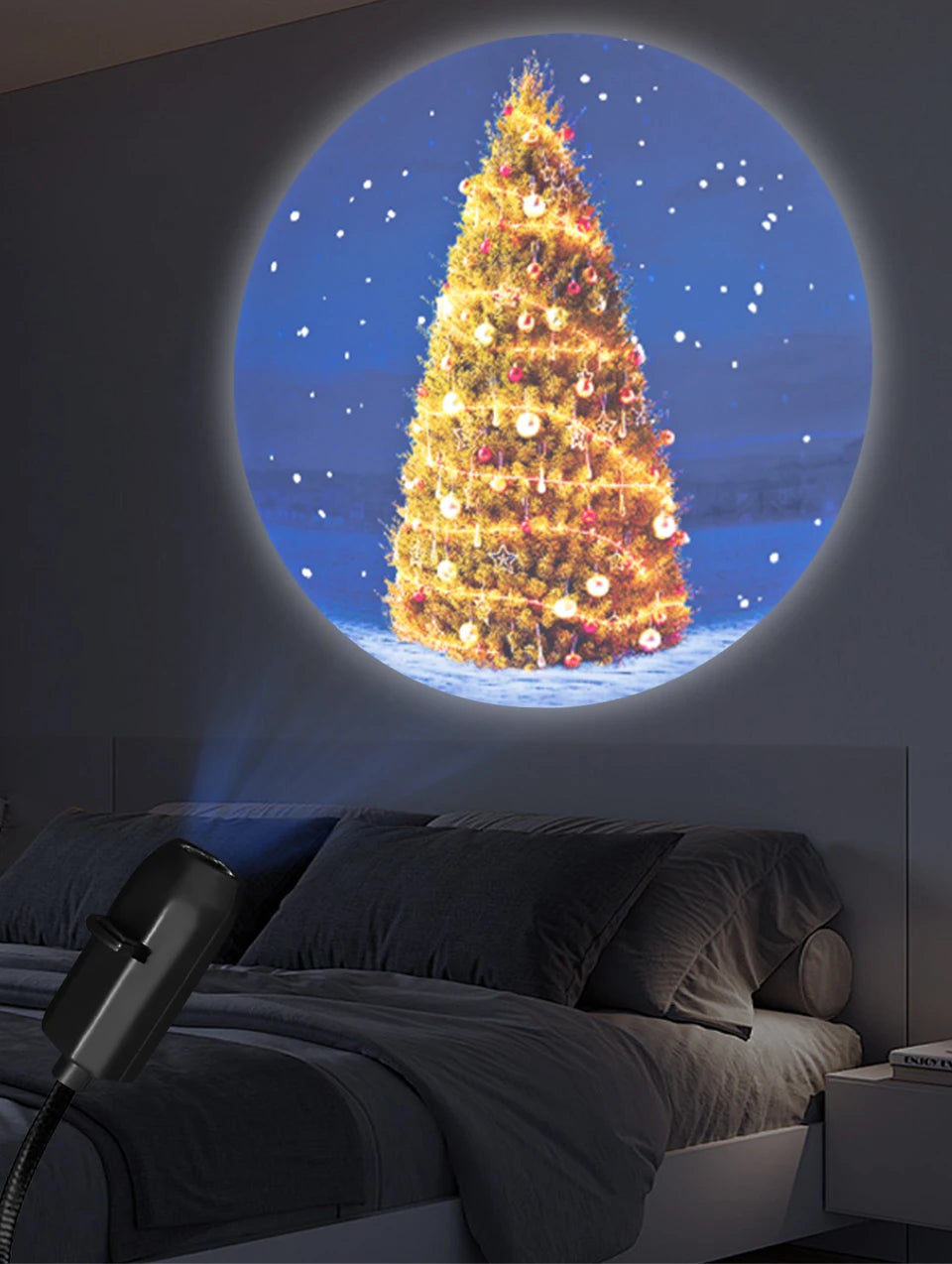 Christmas Halloween Led Projection Lamp Pumpkin Night Light Ceiling Wall Projector Holiday Ornaments USB Moon Atmosphere Light