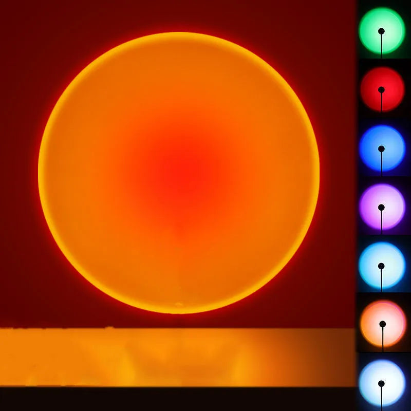 Mini Sunset Lamp USB 7 Colors Projector Atmosphere Night Light Home Decoration Photography Lighting Coffee Shop Wall Decor Light