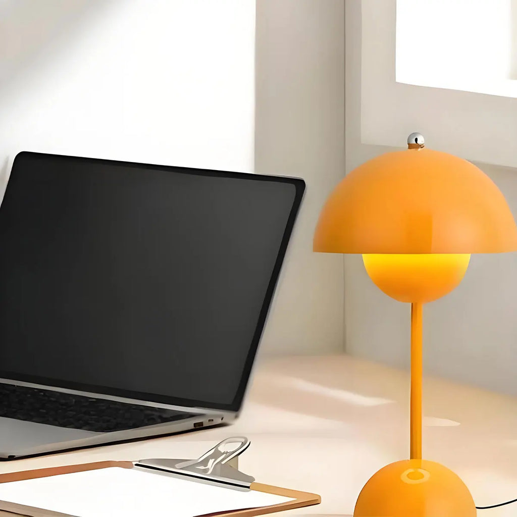 Mushroom Flower Bud Rechargeable LED Table Lamps Desk Night For Bedroom Dining Touch Night Light Simple Modern Decoration