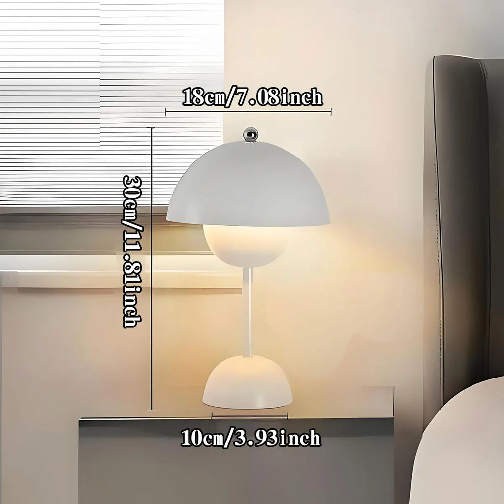 Mushroom Flower Bud Rechargeable LED Table Lamps Desk Night For Bedroom Dining Touch Night Light Simple Modern Decoration