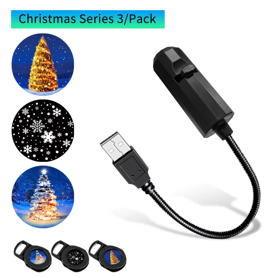 USB Led Night Light Moon Lamp Halloween Christmas Decoration Holiday Ornaments for Bedroom Ceiling Wall Projector Party Lighting