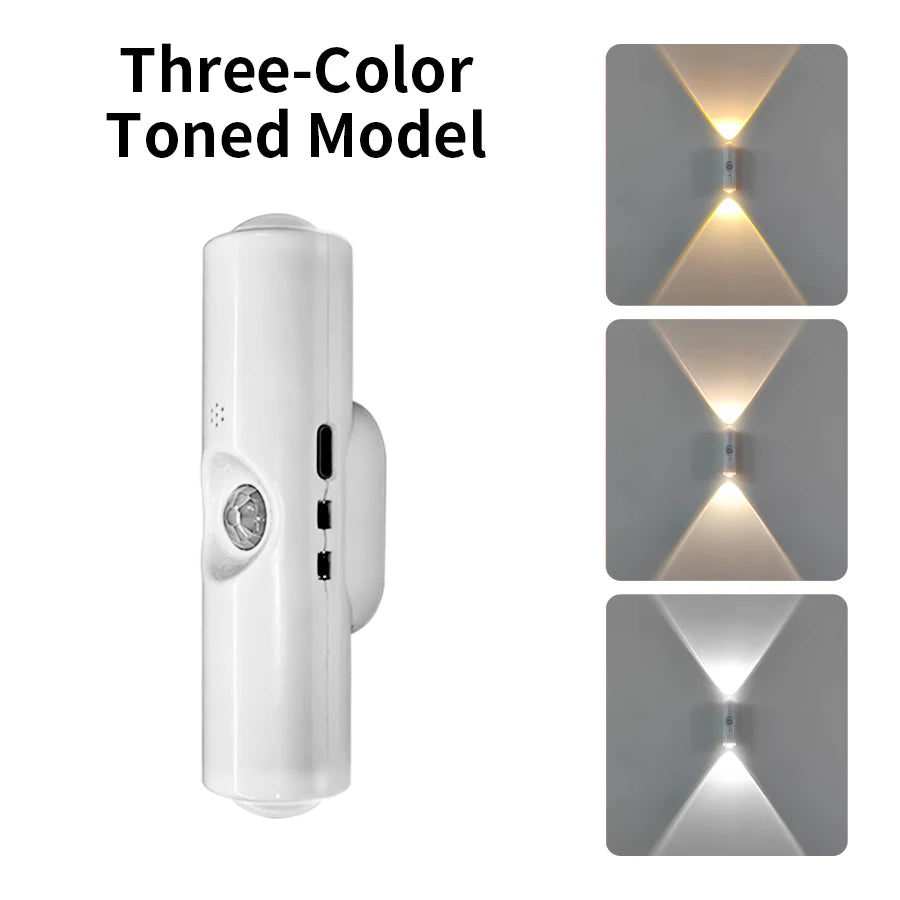 Rechargeable Magnetic LED Night Light RGB Sunset Lamp Wireless Wall Lamp With Motion Sensor For Stair Cabinet Hallway Room Decor