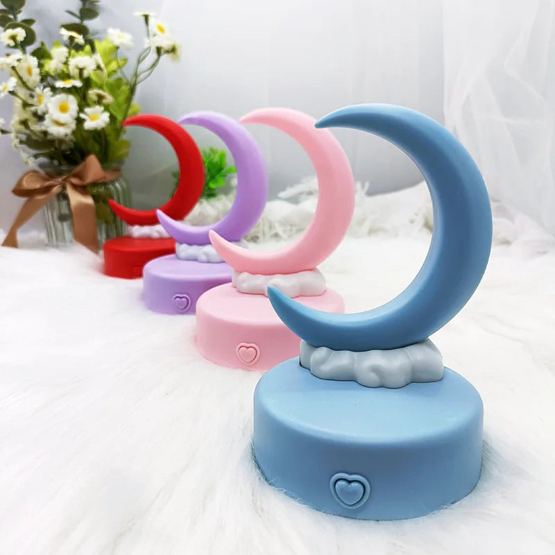 Creative Romantic Crescent Moon Night Light LED Bedside Decorative Table Lamp Living Room Luminous Toy Decorations Birthday Gift