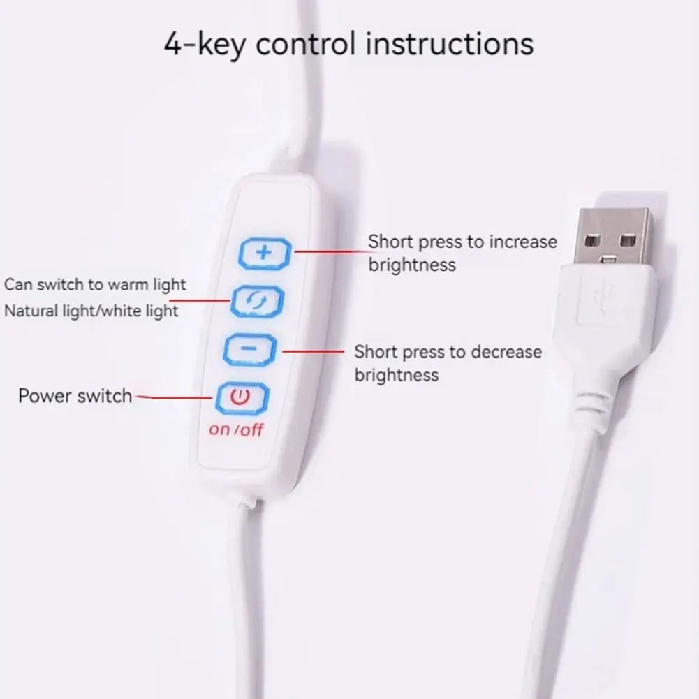 LED Half Moon Light Nail Desk Work Lighting Specific Fill Light Makeup U-Shaped Table Lamp for Salon Tattoos Eyebrows Beauty