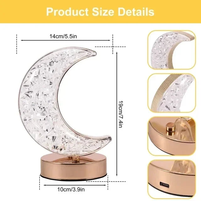 1-2PCS Bedroom 3Color Touch Dimming Night Light Girls Kids Room Home Decor Bedside LED Ambient Table Moon Stars Atmosphere Lamp