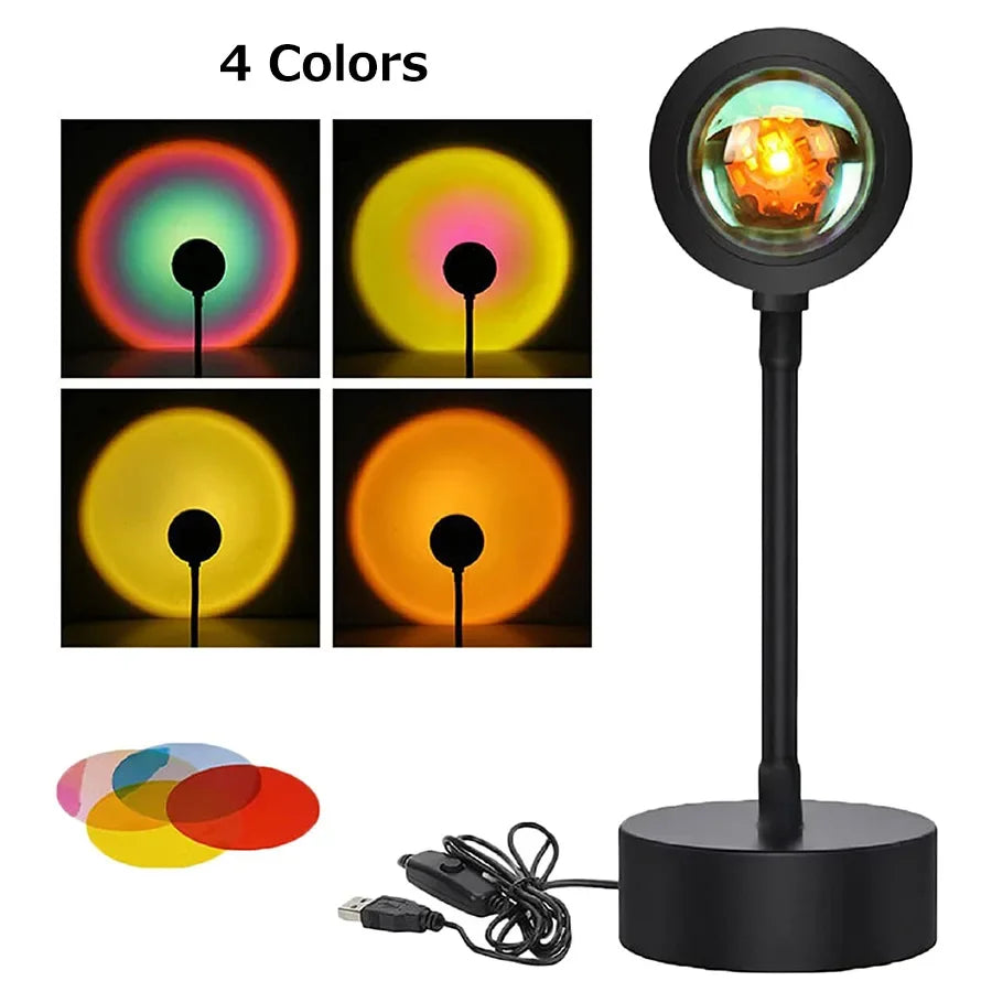 Sunset Lamp Multiple Colors Sunset Projection Lamp with Remote Smart APP Night Light for Room Bedroom Decoration Photography