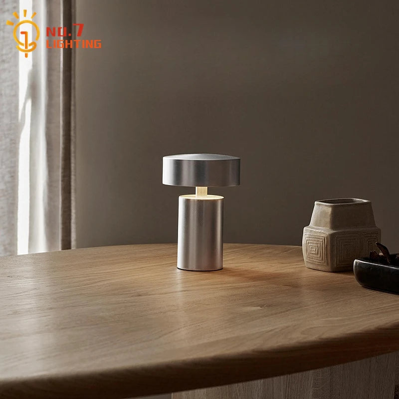 Danish Designer Mushroom Table Lamp with Touch Switch Usb Charging Wireless Modern Simple Atmosphere Desk Light Bar Cafe Bedside