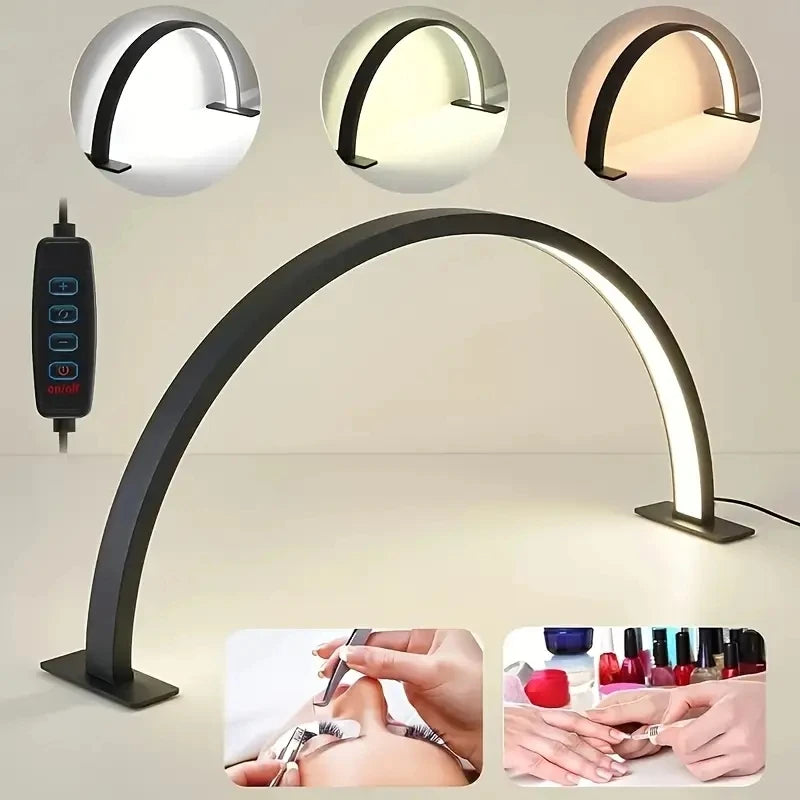 New Moon Nail Work Lamp - Beauty Work Desk Lamp, Three-color USB Power Supply - Black/White/Pink, Suitable for Nail Art, Eyelash